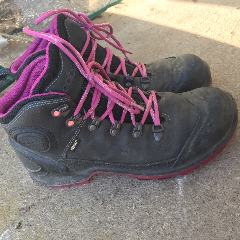 Gore Tex Hiking Boots - Pink and Black Ecco Biom